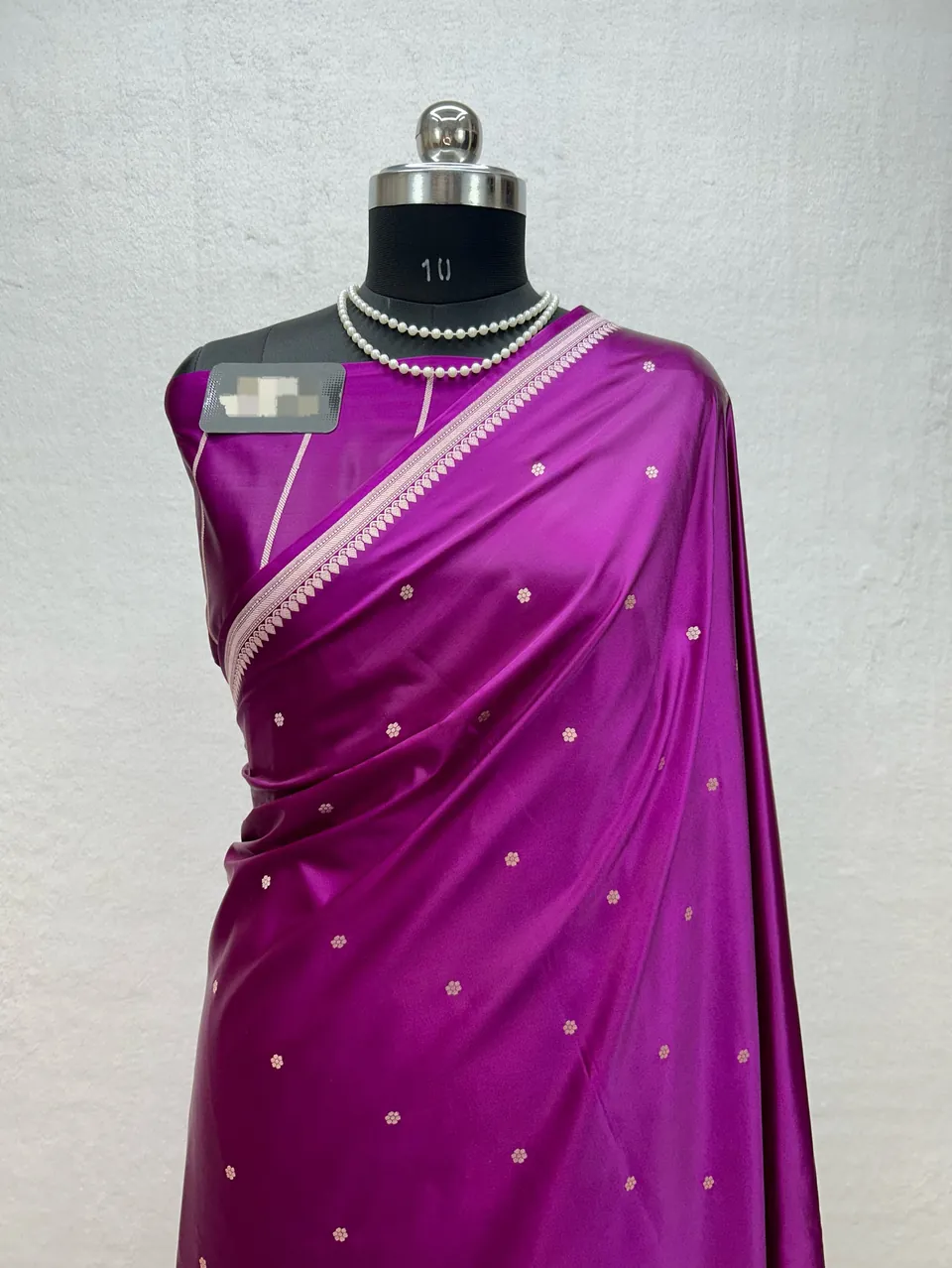 Purple banarasi mashru katan silk booti saree
