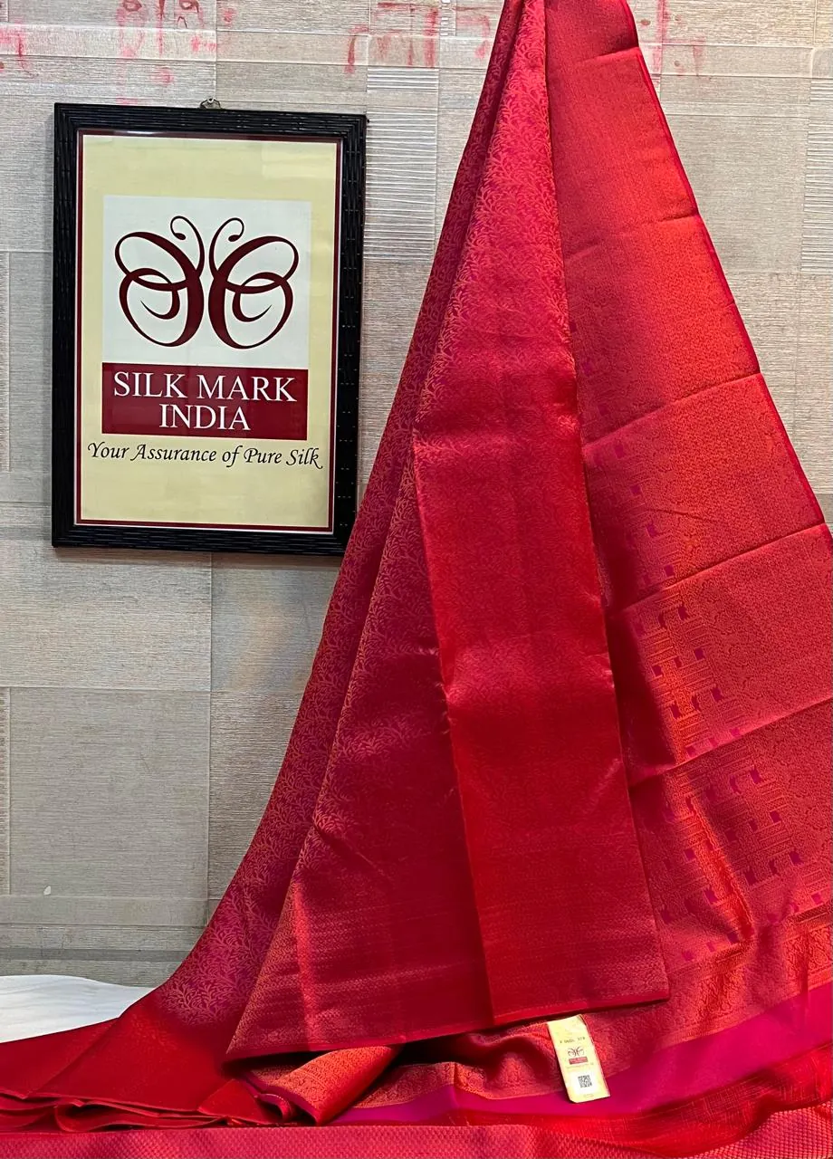 Red kanchipuram pure silk saree