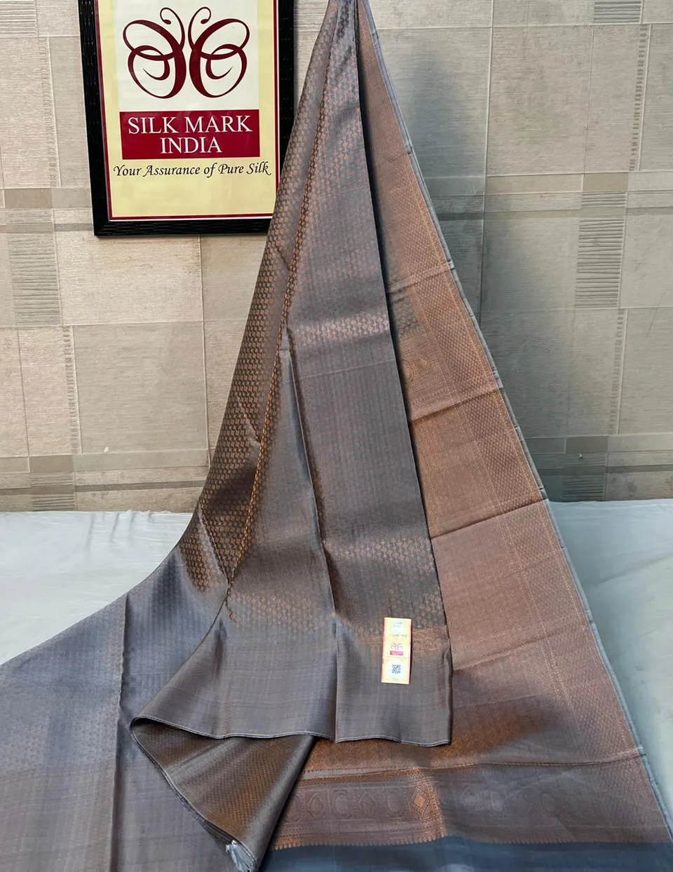 Steel Grey kanchipuram pure silk saree